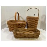 LOT OF 3 EARLY LONGABERGER BASKETS - 1986