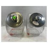 LOT OF 2 GLASS COUNTERTOP CANDY JARS