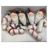 EMPIRE BLOW MOLD SANTA HEAD & CANDY CANE STRING