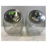 LOT OF 2 GLASS COUNTERTOP CANDY JARS