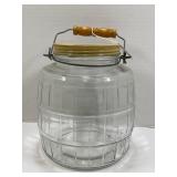 GLASS PICKLE JAR WITH WOOD HANDLE - 8