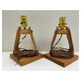 PAIR OF FORT RECOVERY STIRRUP FACTORY LAMP BASES