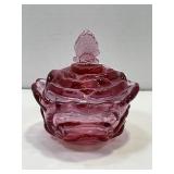 FENTON ROSE PINK CABBAGE LEAF BUTTERLY COVERED