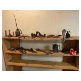 CONTENTS OF SHELF IN BASEMENT - MEAT GRINDER,