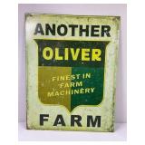 OLIVER FINEST FARM MACHINERY METAL SIGN -16" X 12"