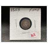 1858 SEATED HALF DIME