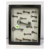 FRAMED ASSORTMENT OF SKELETON KEYS