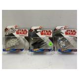 LOT OF 3 STAR WARS HOTWHEELS STARSHIPS -