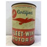 NEW CERTIFIED FLEET-WING MOTOR OIL 1 QT CAN -