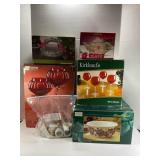 KIRKLANDS WINE GLASSES & CARDINAL BASKET,