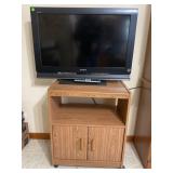 SONY 37" FLATSCREEN TV WITH REMOTE & ROLL AROUND