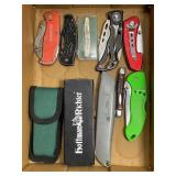 LOT OF ASSORTED POCKET KNIVES, UTILITY KNIVES,