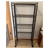 ROLL AROUND METAL STORAGE RACK - 24" X 12" X 54"