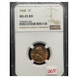 1968 LINCOLN CENT NGC MS65RD