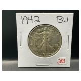 1942 WALKING LIBERTY HALF DOLLAR BU