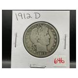 1912-D BARBER HEAD HALF DOLLAR