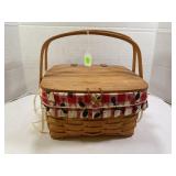 1994 LONGABERGER PIE BASKET WITH WOOD INSERT &