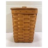 1995 LONGABERGER MINI WASTE BASKET WITH HARD