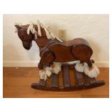 WOODEN ROCKING HORSE - 24" X 12" X 23" TALL