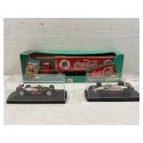 ERTL COCA-COLA DIE CAST SEMI & INDY CARS WITH CASE