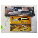 LOT OF 3 FROST CUTLERY FOLDING POCKET KNIVES - NEW