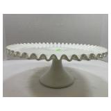 FENTON SILVERCREST MILK GLASS CAKE PLATE STAND -