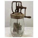 ANTIQUE HAND CRANK PRIMITIVE BUTTER CHURN