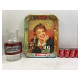 COCA-COLA SERVING TRAY, SALT & PEPPER SHAKERS &