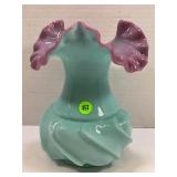 FENTON ART GLASS LILAC TURQUOISE PURPLE SWIRL