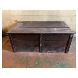 VINTAGE WOOD CHEST - 39" X 23" X 15"