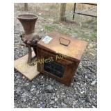 Antique stove top oven and grain mill