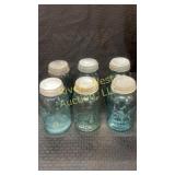 Antique blue  Mason Jars