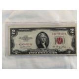 Red Seal $2 (two dollar) Bill Series 1953 A