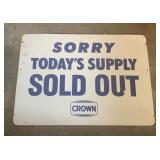 Crown Sorry Sold out Sign