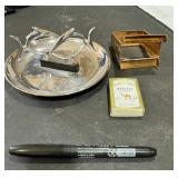 Vintage Ashtray , Matches, Holder