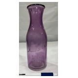 Purple Glass Milk Bottle