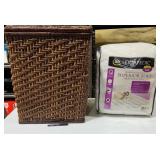 Serra Mattress Pad & Wicker Laundry Basket