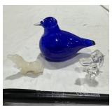 Blue Glass Bird & Decor