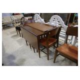 Bassett Mid Century drop leaf table 4 chairs &