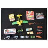 Lionel knife, toy cars and metal airplane lot