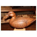 Natural finish mallard decoy marked on bottom