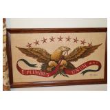 John Gieroch burlap eagle art" E Pluribus Unum"