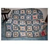 Handmade patchwork style quilt 79" X 77" some