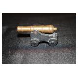 Small brass and cast iron cannon