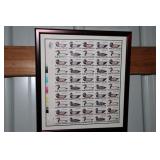 Framed 1984 Folk Art Duck Decoy stamps (sheet of