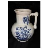 Pitcher with cobalt blue decorations and