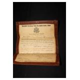 1919 Honorable Discharge from US Army papers for