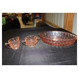 Jeannette Pink Depression Windsor pattern glass