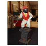 Black Americana miniature cast iron lawn jockey