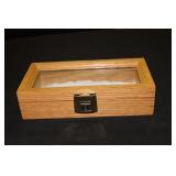 Small oak wooden display case 10 X 5 X 2.5